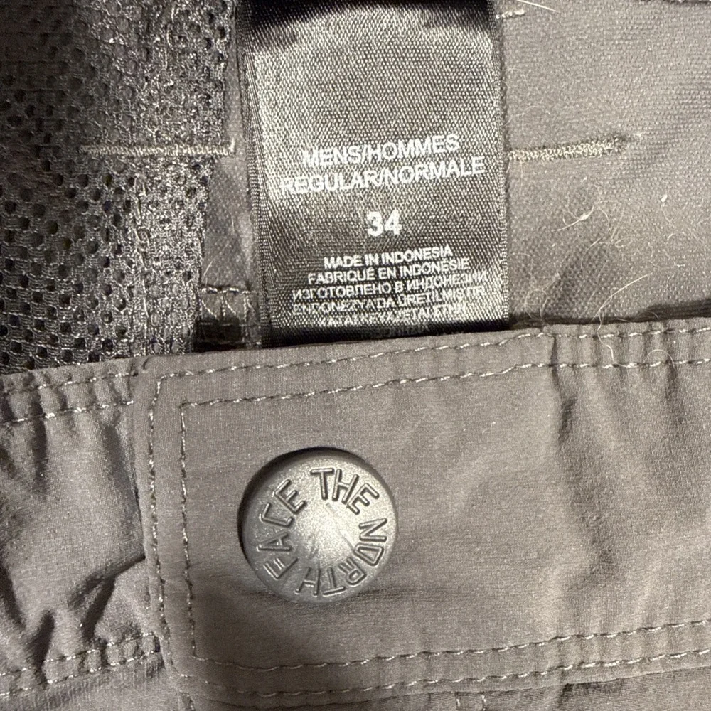 THE NORTH FACE Shorts Mens 34 Performance Hiking FISHING Zip Slash Pockets Gray